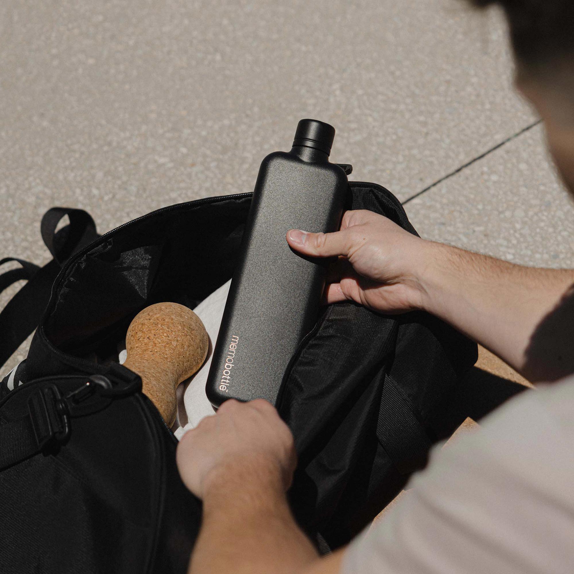 Slim memobottle (Stainless Steel) - Black