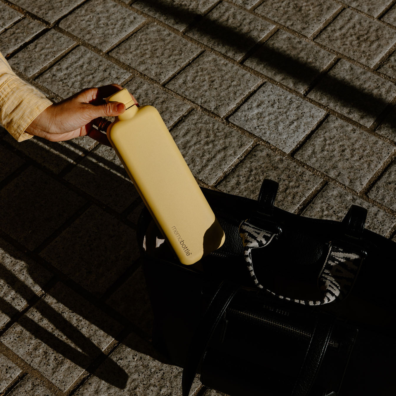 Slim memobottle (Stainless Steel) - Butter Yellow