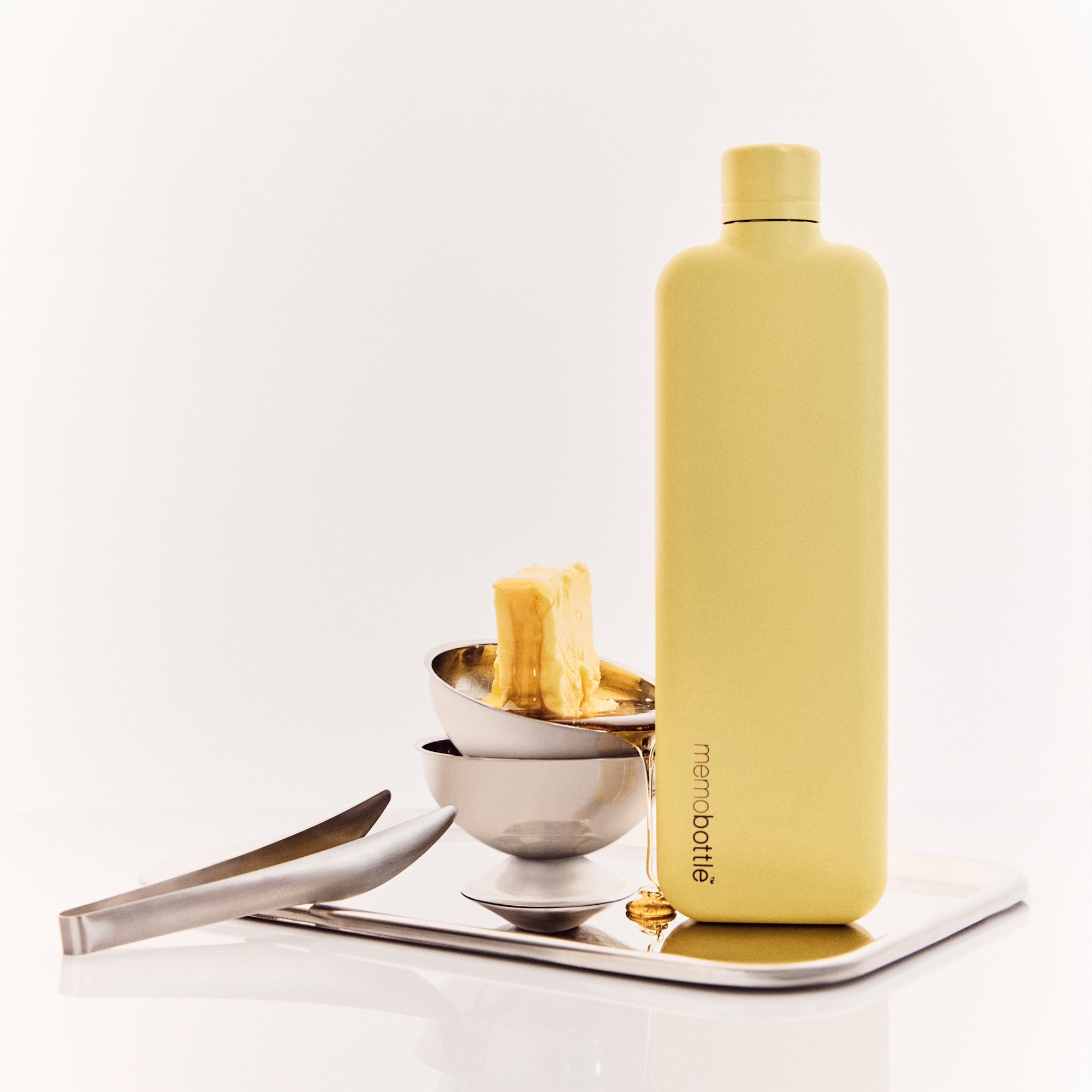 Slim memobottle (Stainless Steel) - Butter Yellow