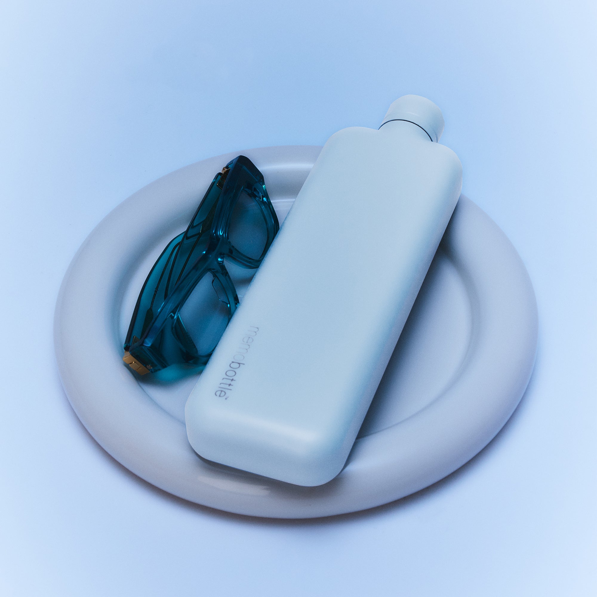 Slim memobottle (Stainless Steel) - Powder Blue